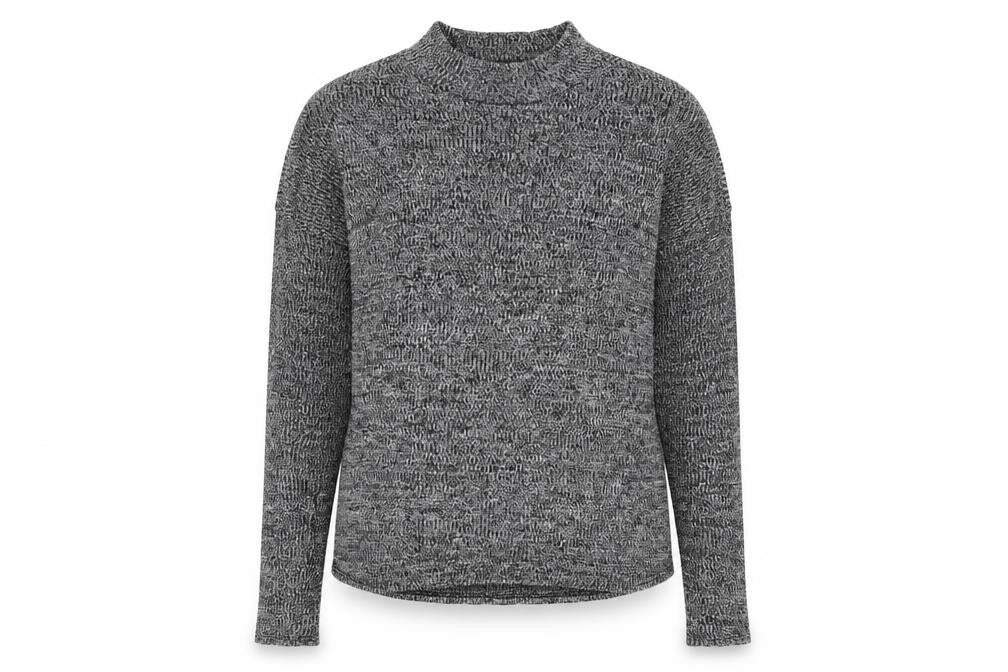 Divided Womens Grey Mock Neck Herringbone Polyester Pullover Jumper Size S Pullover