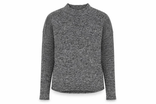 Divided Womens Grey Mock Neck Herringbone Polyester Pullover Jumper Size S Pullover