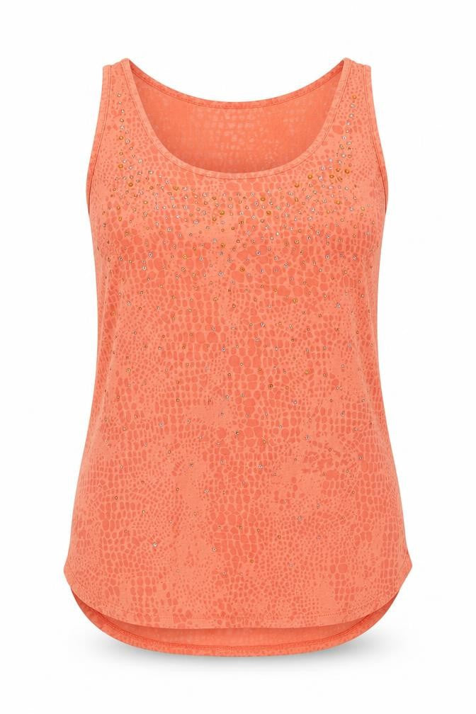 NEXT Womens Pink Animal Print Polyester Basic Tank Size 10 Scoop Neck - Snake Print