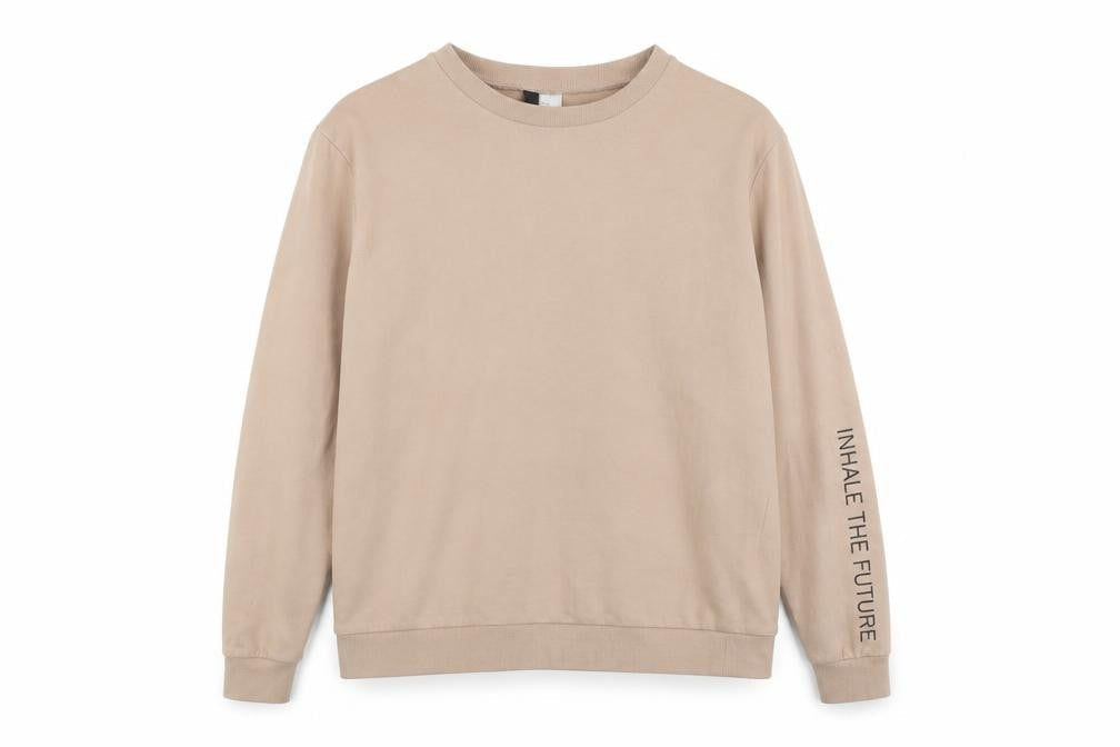 H&M Womens Beige Cotton Pullover Sweatshirt Size M Pullover