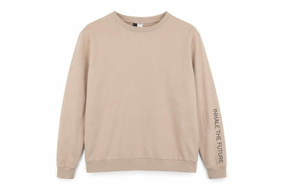 H&M Womens Beige Cotton Pullover Sweatshirt Size M Pullover