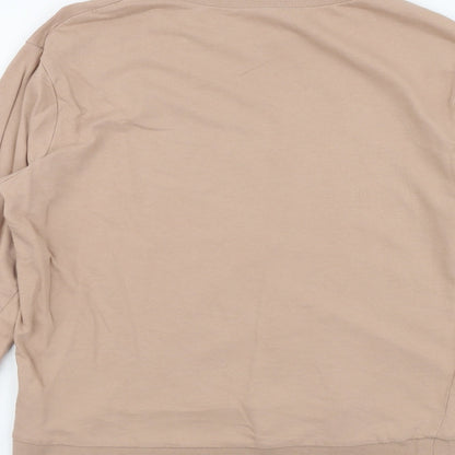 H&M Womens Beige Cotton Pullover Sweatshirt Size M Pullover