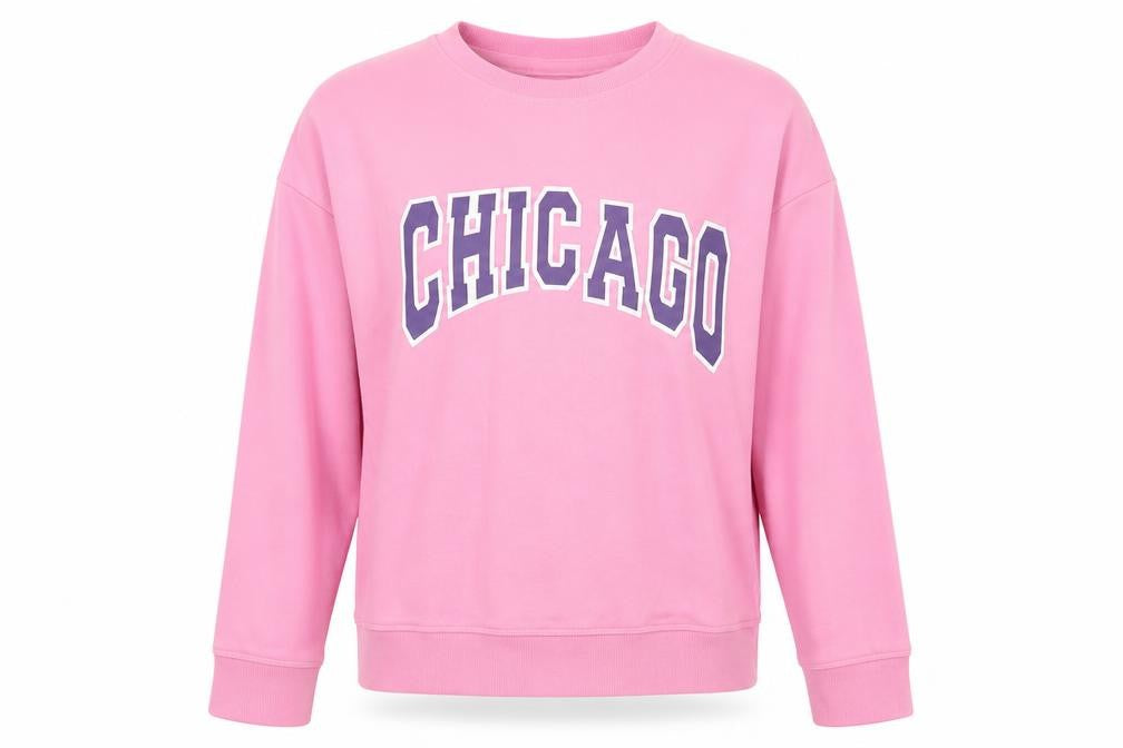 New Look Womens Pink Cotton Pullover Sweatshirt Size 6 Pullover - Chicago