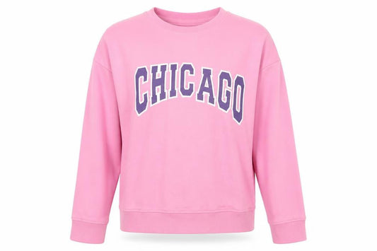 New Look Womens Pink Cotton Pullover Sweatshirt Size 6 Pullover - Chicago