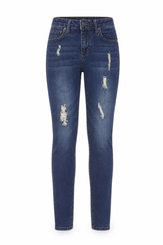 Just Fab Womens Blue Cotton Skinny Jeans Size 26 in L28 in Regular Button