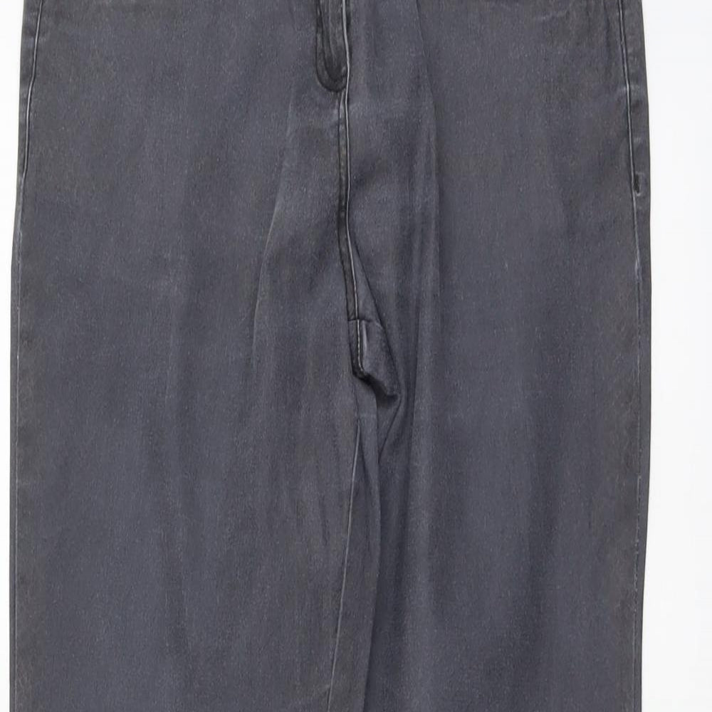 F&F Womens Grey Cotton Skinny Jeans Size 10 L27 in Regular Button