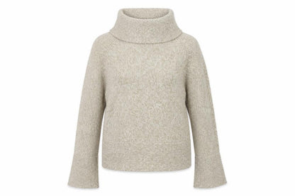 White Edition Womens Beige Roll Neck Acrylic Pullover Jumper Size 16