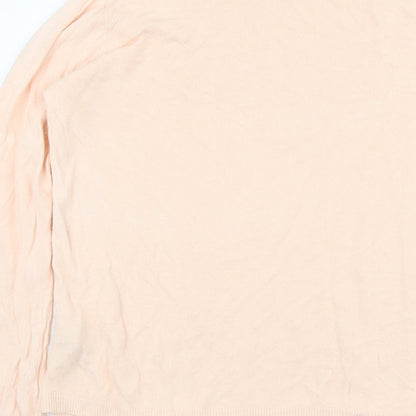 Marks & Spencer Womens Pink Round Neck Acrylic Pullover Jumper Size 14