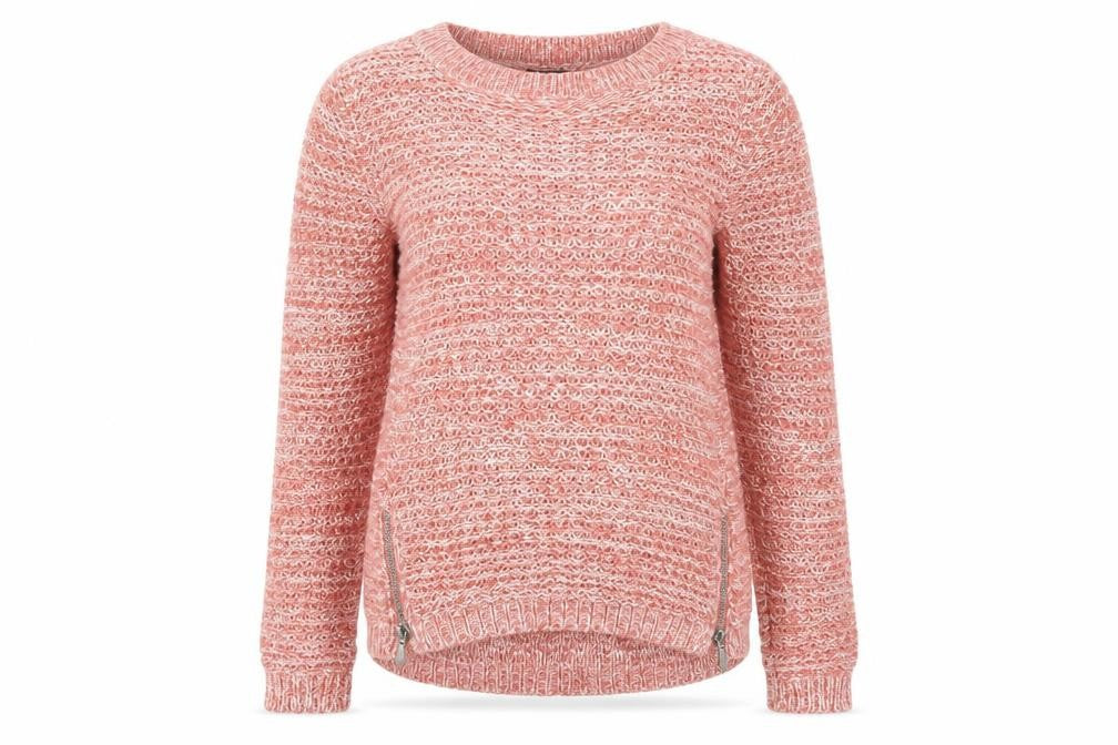 Coache Womens Pink Round Neck Acrylic Pullover Jumper Size 2XS