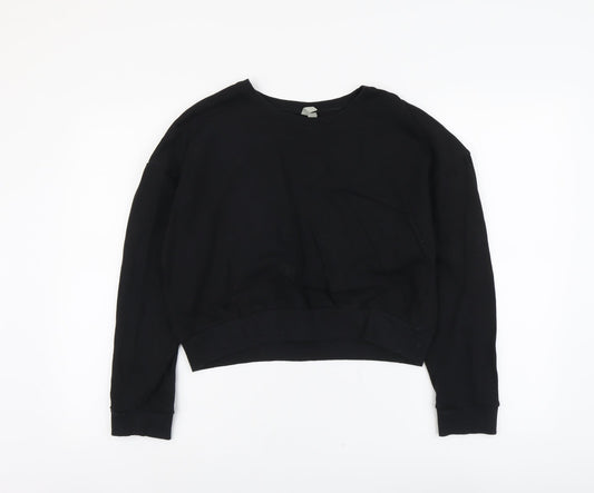 ASOS Womens Black Cotton Pullover Sweatshirt Size 12 Pullover