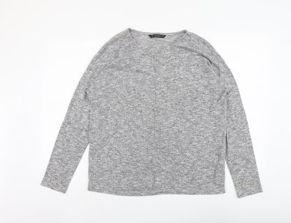 Dunnes Womens Grey V-Neck Polyester Pullover Jumper Size 16