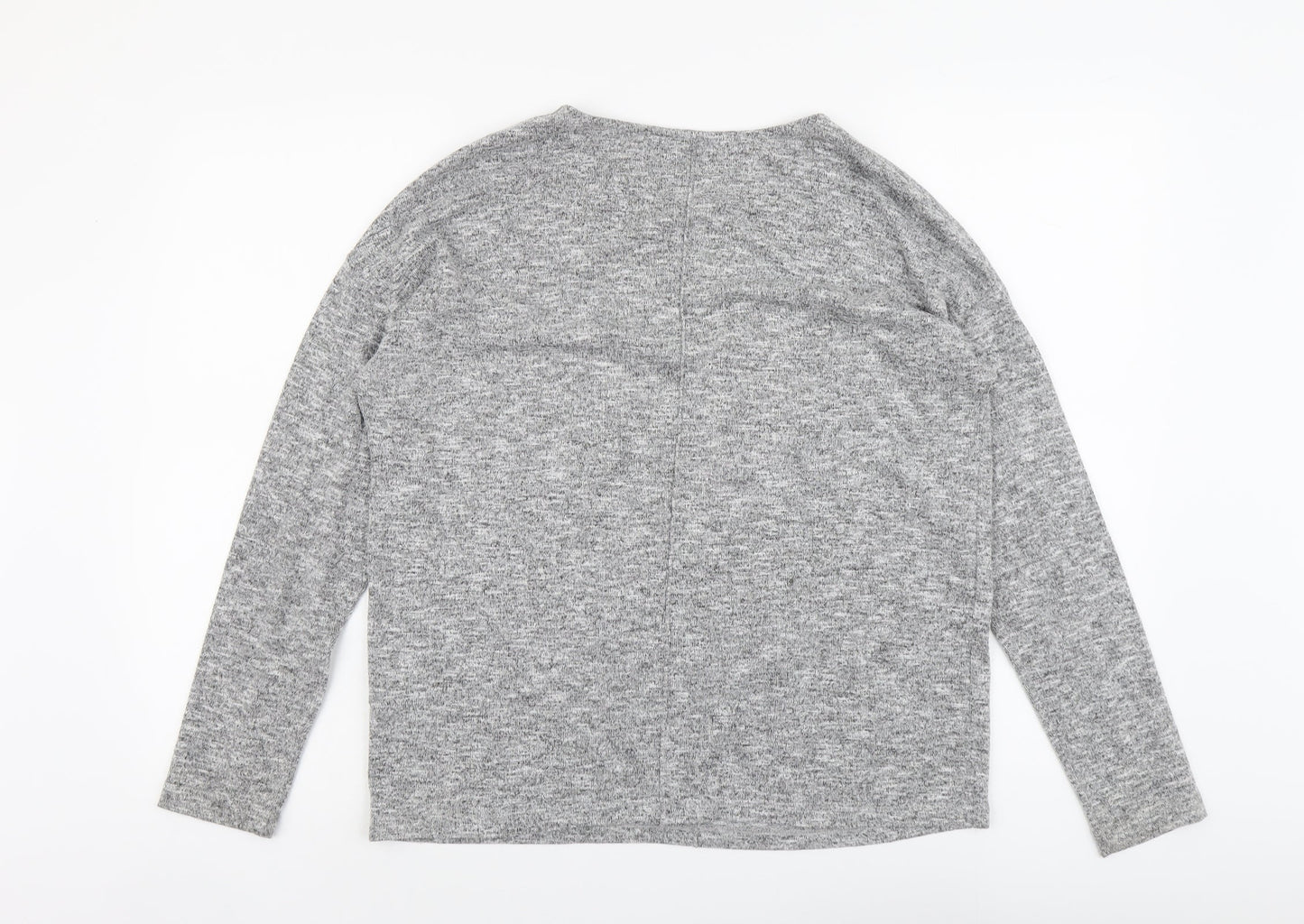 Dunnes Stores Womens Grey V-Neck Polyester Pullover Jumper Size 16