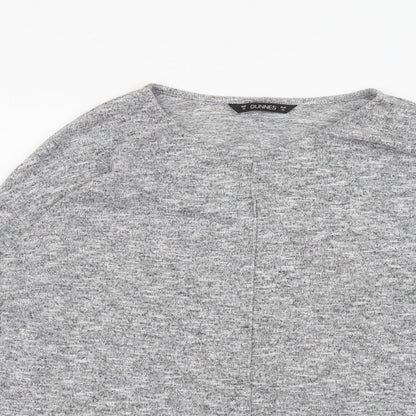 Dunnes Womens Grey V-Neck Polyester Pullover Jumper Size 16