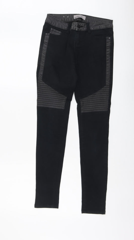 VERO MODA Womens Black Cotton Skinny Jeans Size 26 in L32 in Regular Button