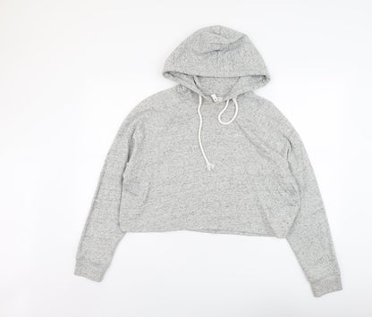 H&M Womens Grey Cotton Pullover Hoodie Size L Pullover