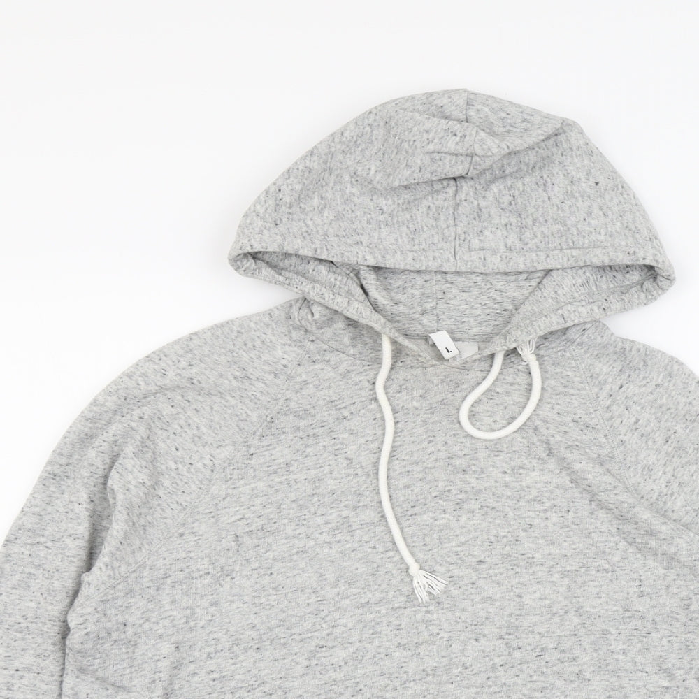 H&M Womens Grey Cotton Pullover Hoodie Size L Pullover