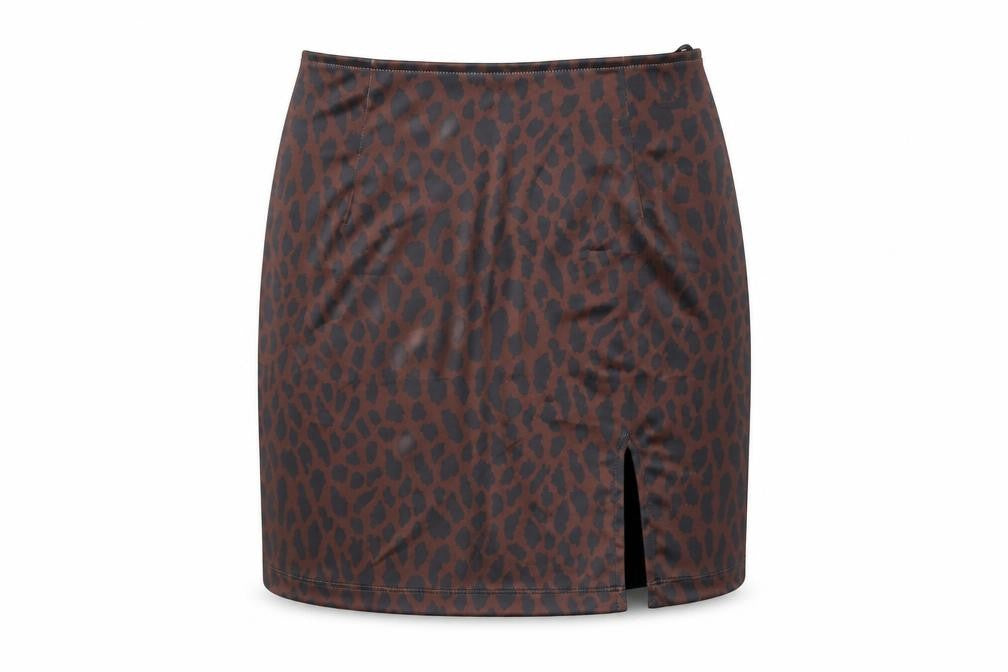 Motel Womens Brown Animal Print Polyester Mini Skirt Size XS - Leopard Pattern