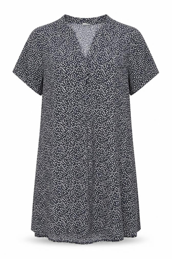 H&M Womens Black Geometric Viscose A-Line Size 10 V-Neck Pullover