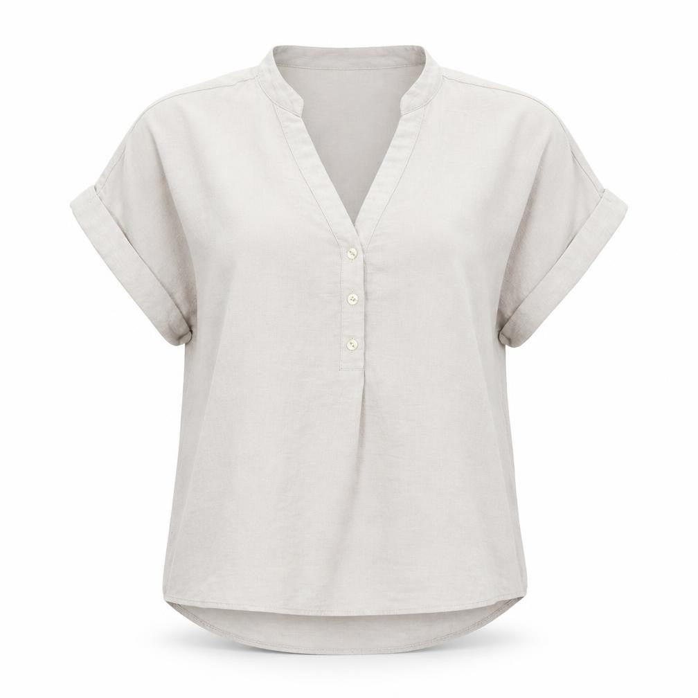 New Look Womens Brown Polyester Basic Blouse Size 8 V-Neck