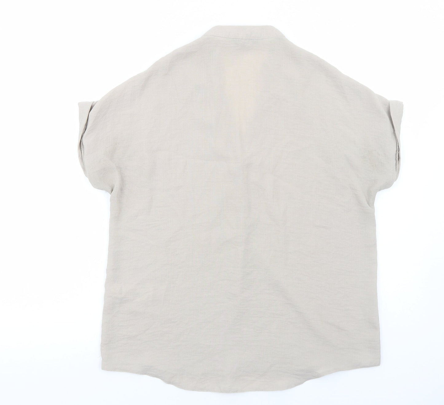 New Look Womens Brown Polyester Basic Blouse Size 8 V-Neck