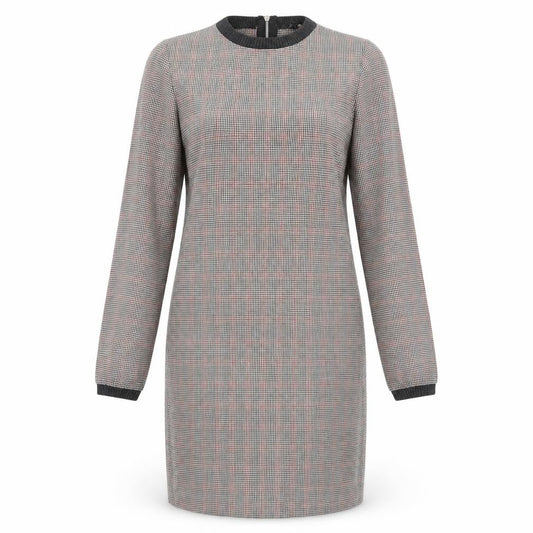 Zara Womens Brown Plaid Cotton Jumper Dress Size XS Round Neck Zip