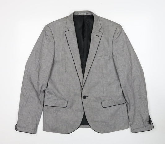 Lee Cooper Mens Grey Cotton Jacket Suit Jacket Size M Regular