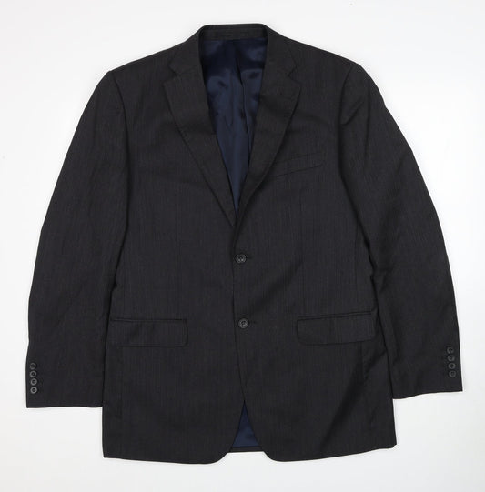 Samuel Windsor Mens Grey Wool Jacket Suit Jacket Size L Regular