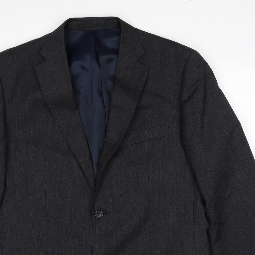 Samuel Windsor Mens Grey Wool Jacket Suit Jacket Size L Regular