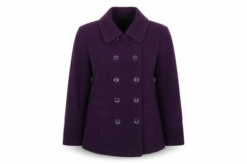 EWM Womens Purple Overcoat Jacket Size 16 Button