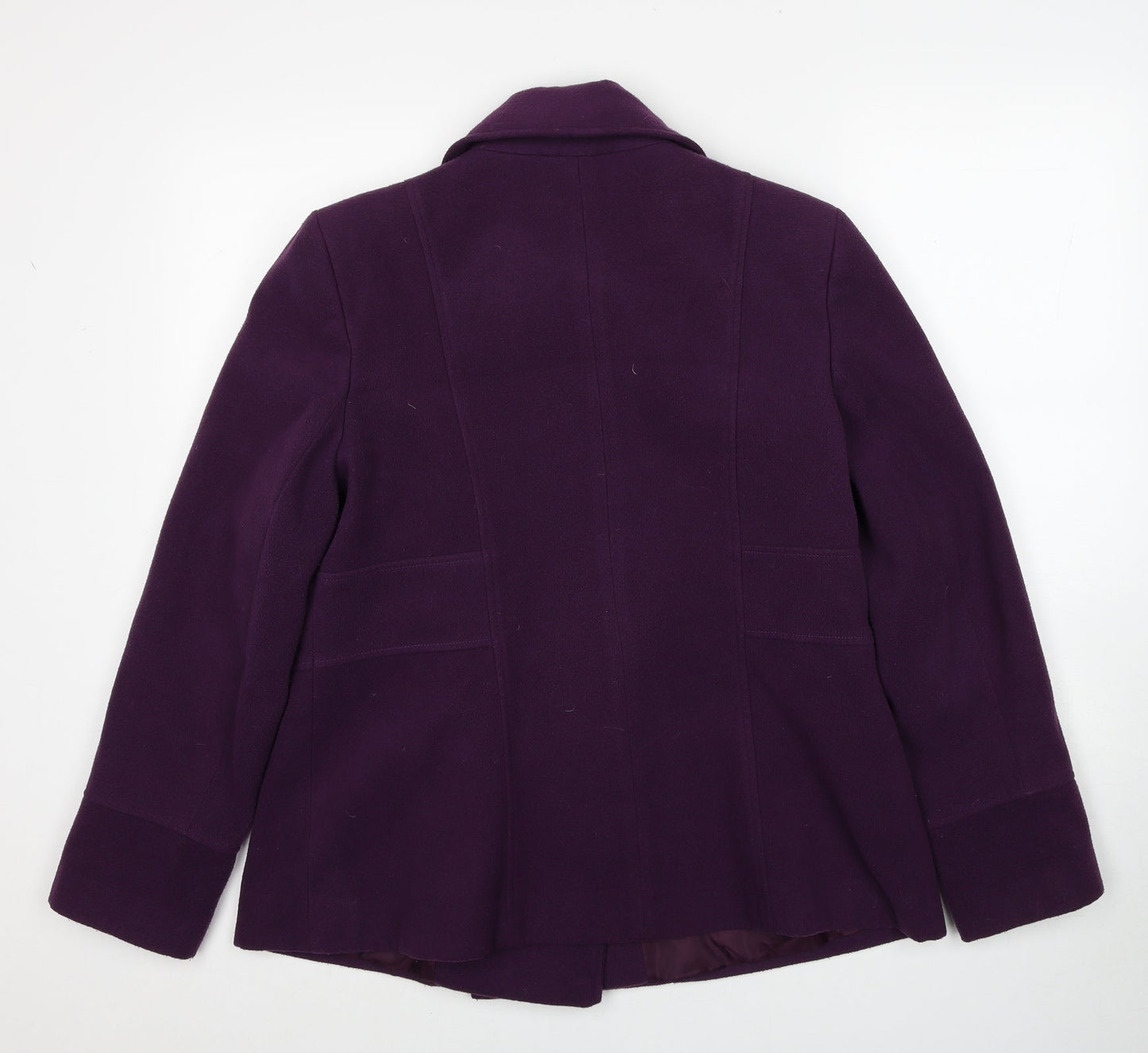 EWM Womens Purple Overcoat Jacket Size 16 Button
