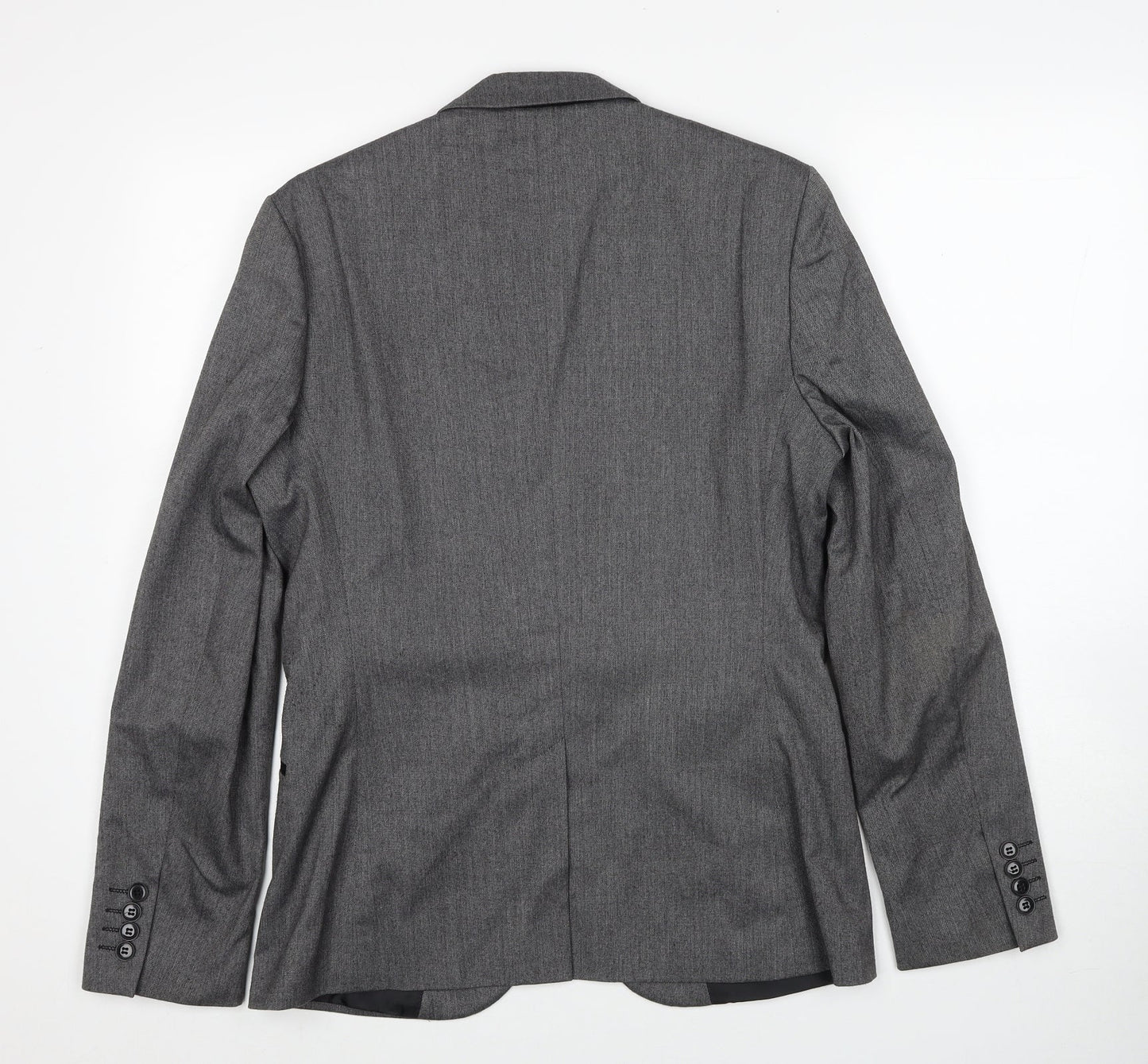H&M Mens Grey Polyester Jacket Suit Jacket Size S Regular