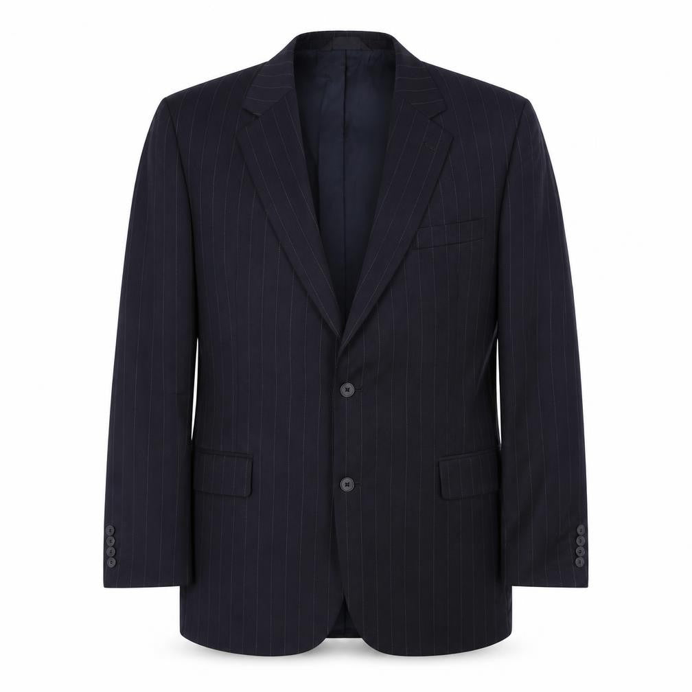 Jos. A. Bank Mens Black Striped Wool Jacket Suit Jacket Size 44 Regular
