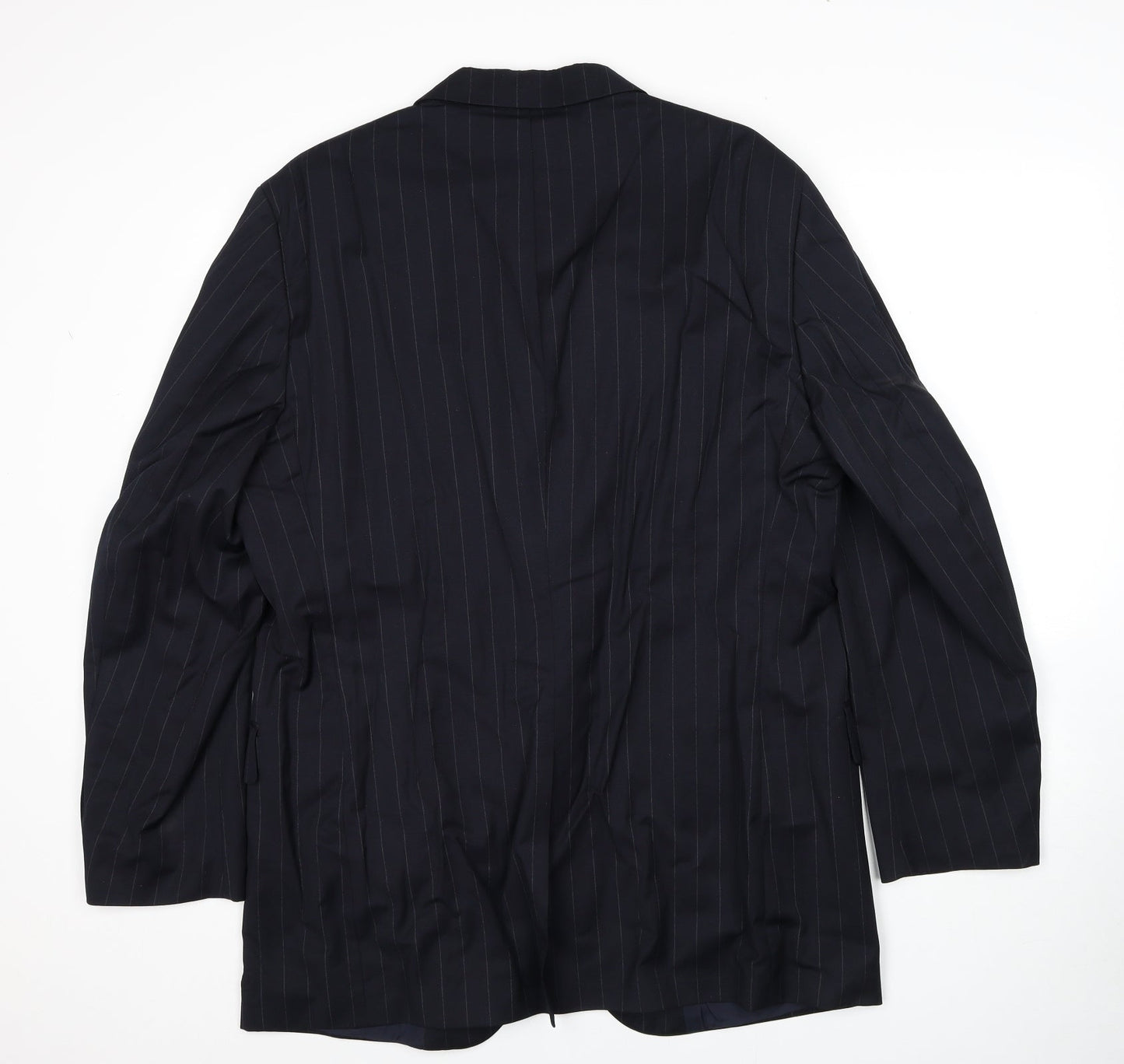 Jos. A. Bank Mens Black Striped Wool Jacket Suit Jacket Size 44 Regular