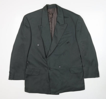Corman Mens Green Polyester Jacket Suit Jacket Size 38 Regular
