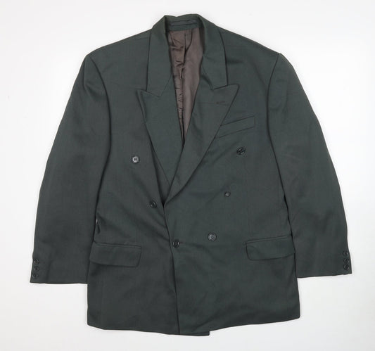 Corman Mens Green Polyester Jacket Suit Jacket Size 38 Regular