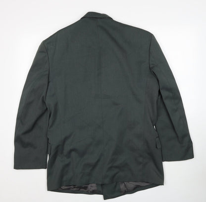 Corman Mens Green Polyester Jacket Suit Jacket Size 38 Regular