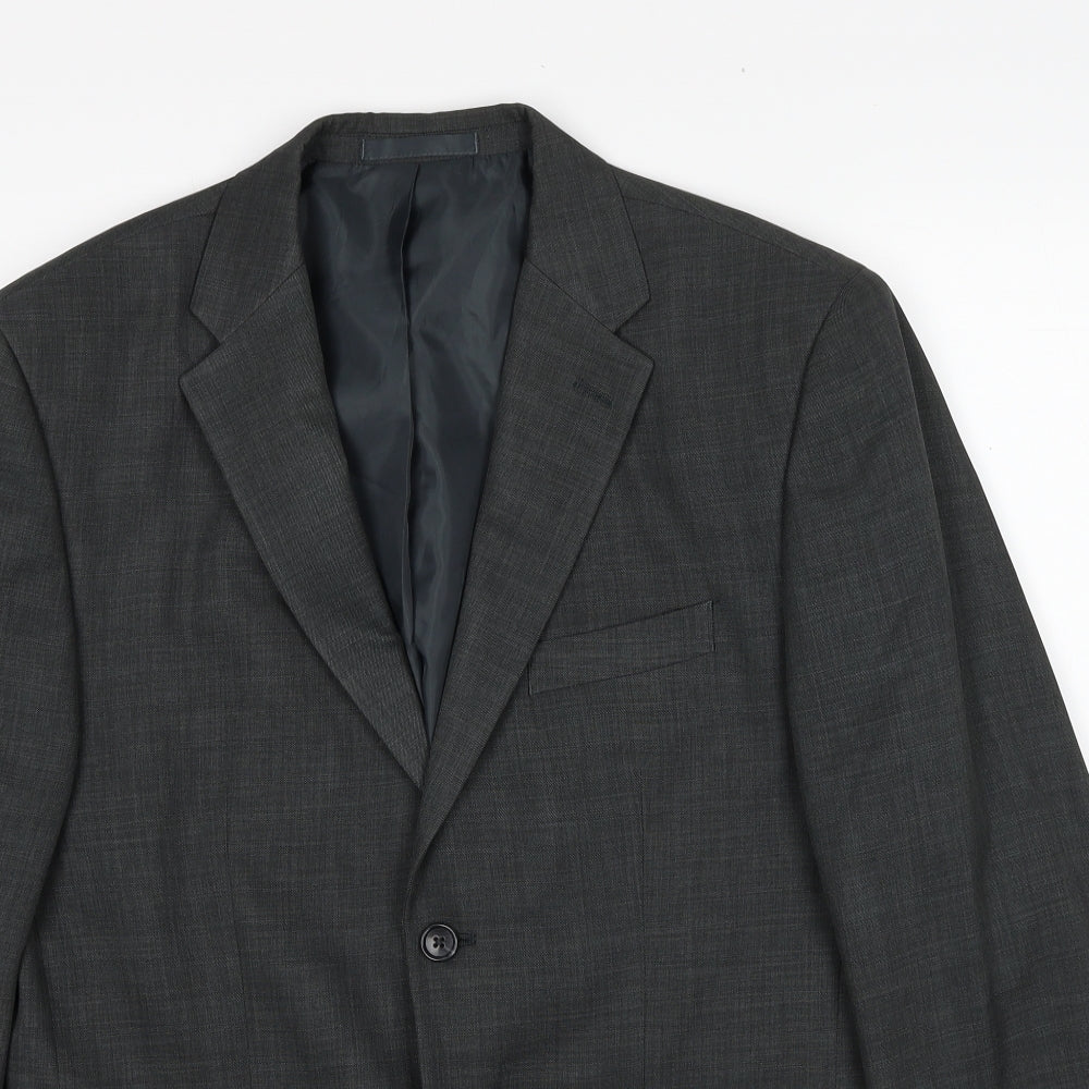 Greenwoods Mens Grey Polyester Jacket Suit Jacket Size 40 Regular