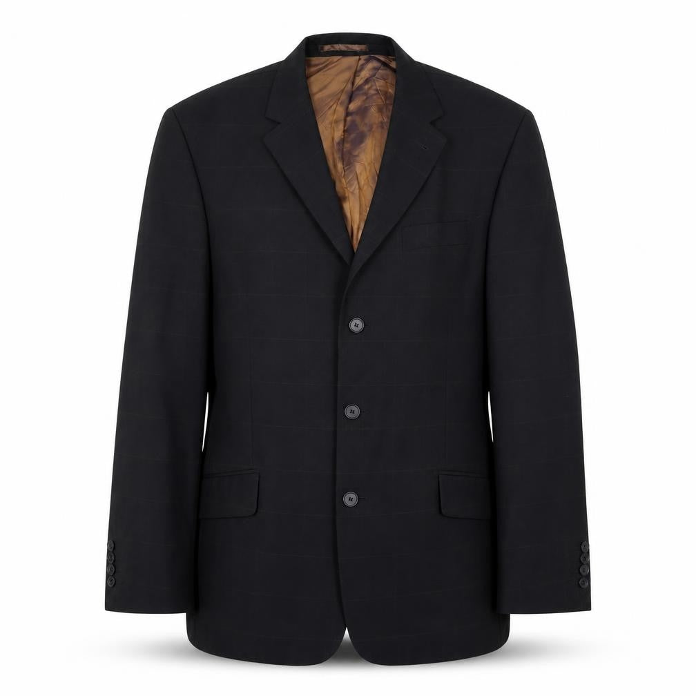 NEXT Mens Black Check Wool Jacket Suit Jacket Size 42 Regular