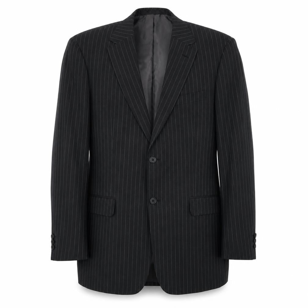 Marks & Spencer Mens Grey Striped Wool Jacket Blazer Size M Regular