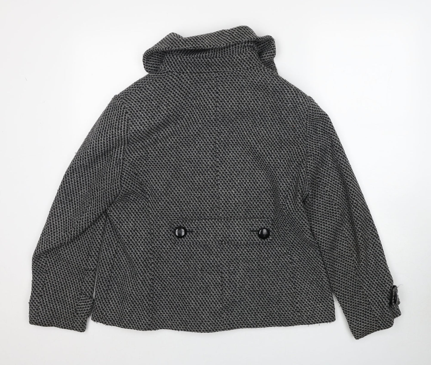 Autonomy Womens Black Geometric Jacket Size 16 Button