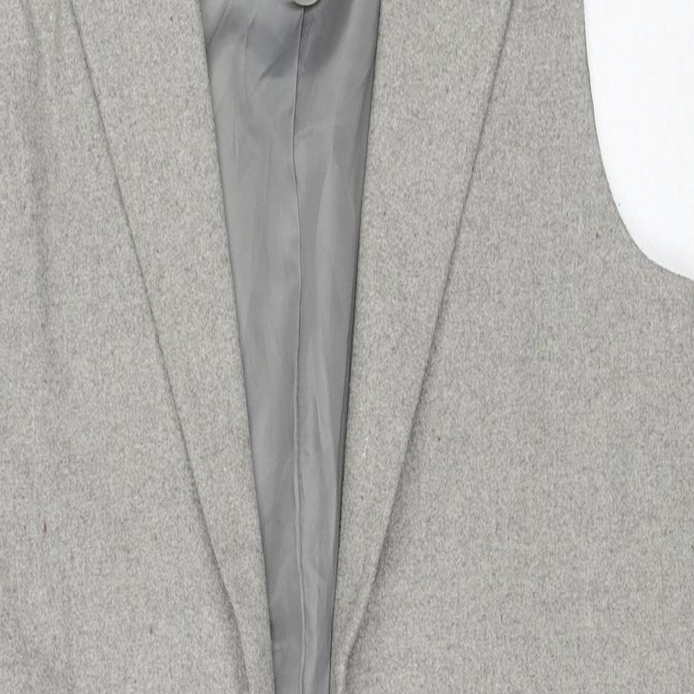 New Look Womens Grey Overcoat Blazer Size 10