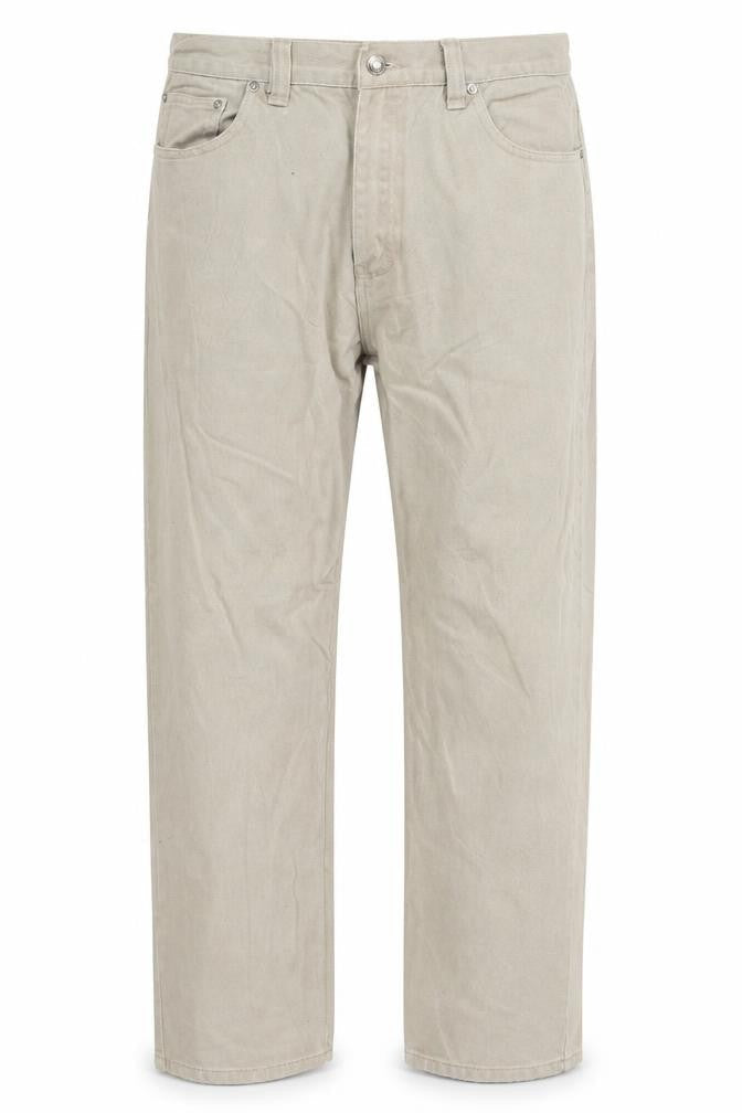 Matinee Mens Beige Cotton Straight Jeans Size 36 in L29 in Regular Zip