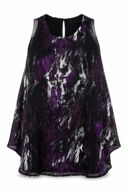 Papaya Womens Purple Polyester Shift Size 12 Scoop Neck Button