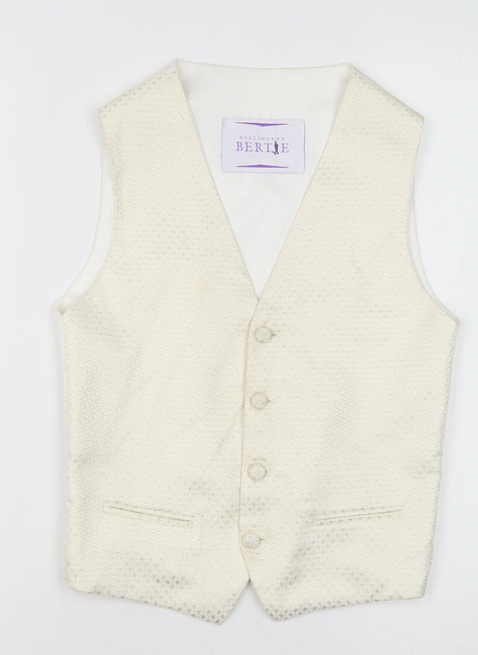 Berlington Bertie Boys Ivory Jacket Waistcoat Size 11-12 Years Button - Textured