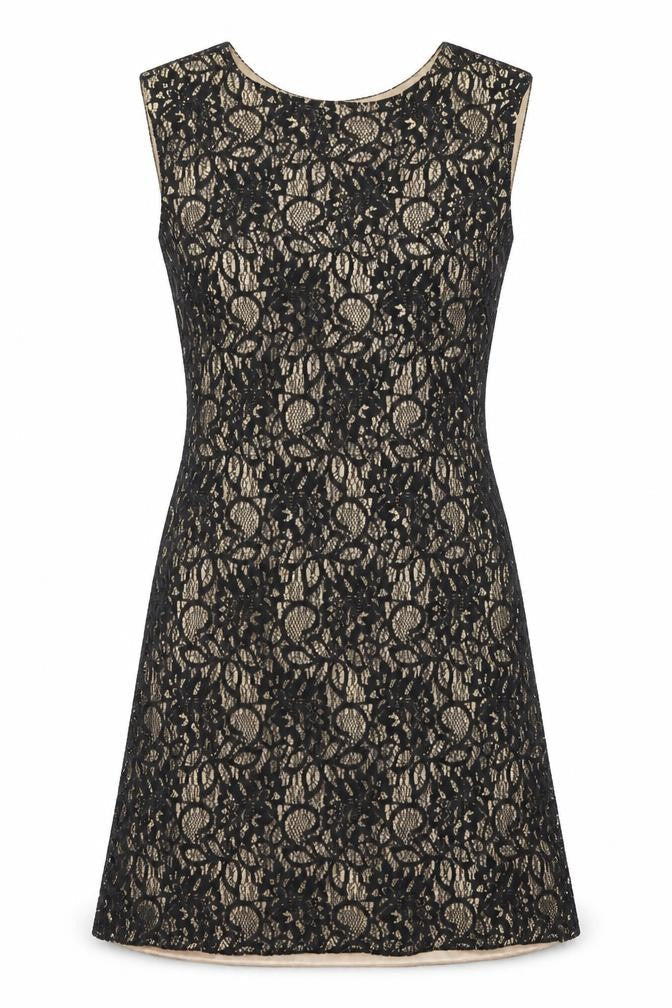 Mela London Womens Black Geometric Polyester A-Line Size 10 Round Neck Pullover