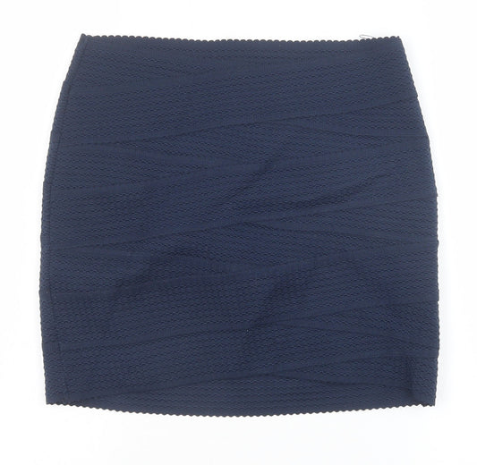 H&M Womens Blue Polyester Bandage Skirt Size S