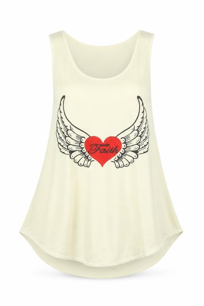 Fashion Temple Womens Yellow Polyester Basic Tank One Size Round Neck - Faith