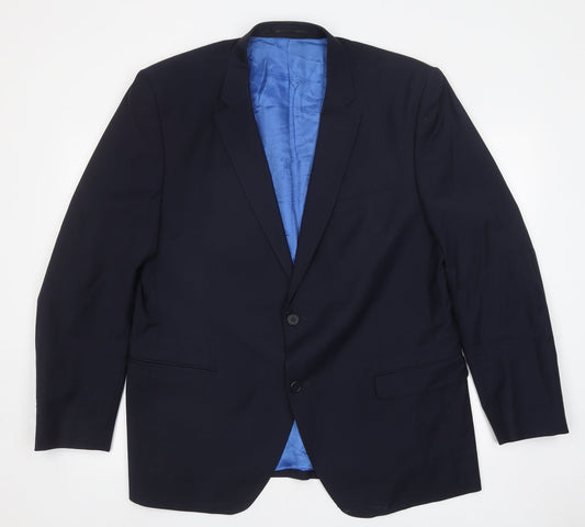 Santinelli Mens Blue Polyester Jacket Suit Jacket Size L Regular