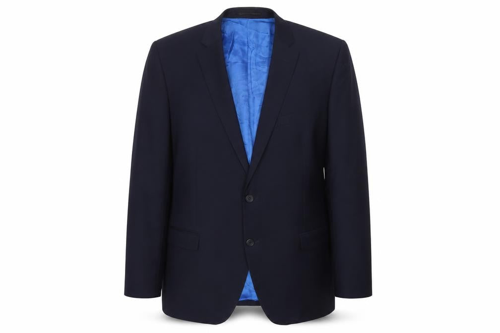 Santinelli Mens Blue Polyester Jacket Suit Jacket Size L Regular