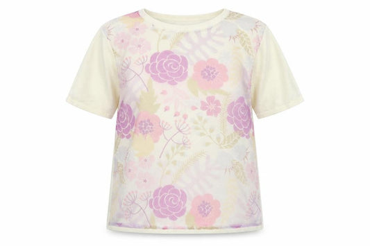 Mind Flower Womens White Round Neck Floral Acrylic Pullover Jumper Size L